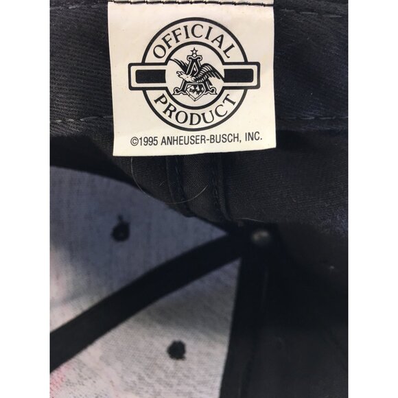 Vtg Anheuser-Busch Bud Racing Break All Barriers Baseball Cap Black Adjustable - Picture 7 of 11